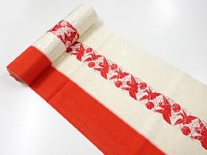 アンティーク　折鶴に毬模様織り出し八寸帯地反物